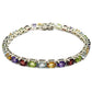 Oval Shaped Natural Gemstones Prong Setting Sterling Silver Bracelet