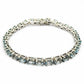 925 Solid Silver Oval Blue Topaz Gemstone Ethnic Chain Best Friend Gift Bracelet