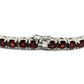 Natural Garnet Gemstone Chain Vintage Bracelet 925 Sterling Silver For Girls A43
