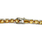 925 Sterling Silver Natural Citrine Gemstone Statement Bracelet
