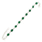 Natural Green Onyx Gemstone Bezel Bracelet 925 Sterling Silver Handmade Jewelry