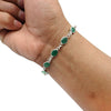 Natural Green Onyx Gemstone Bezel Bracelet 925 Sterling Silver Handmade Jewelry