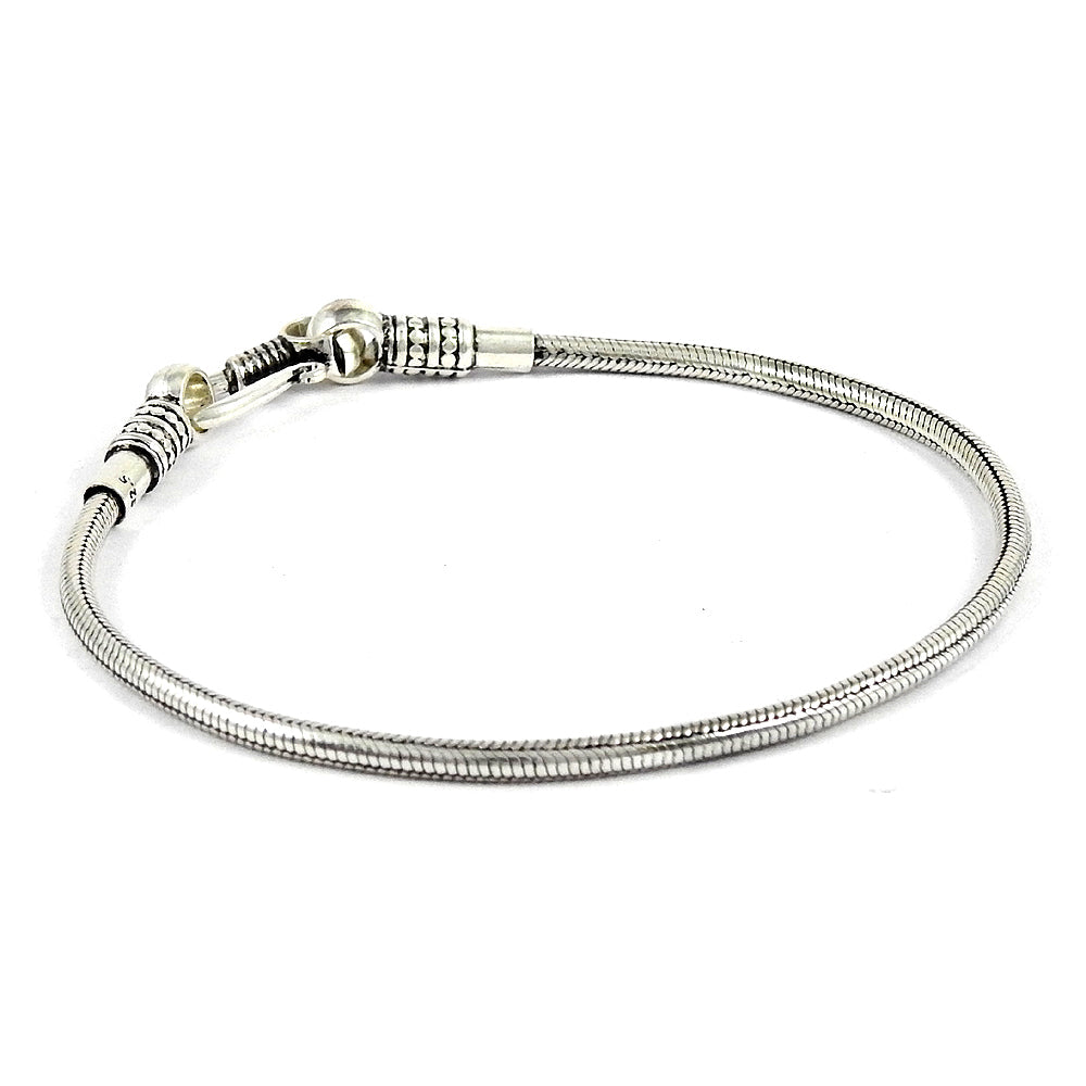 Solid 925 Sterling Silver Sbake Chain Bracelet
