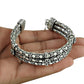 Two Row Oxidized Sterling Silver Snake Chain Bracelet for Men