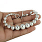 Solid 925 Sterling Silver Beaded Bracelet