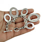925 Sterling Silver Circle Charm Bracelet for Women Girls