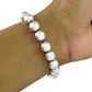 Solid 925 Sterling Silver Beaded Bracelet For Women Girls