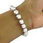 Solid 925 Sterling Silver Beaded Bracelet For Women Girls