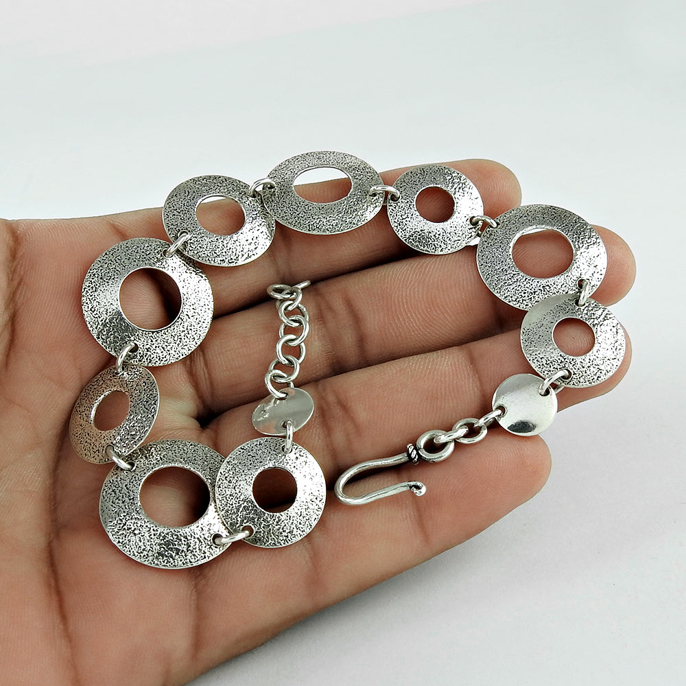Modern Solid 925 Sterling Silver Handmade Bracelet