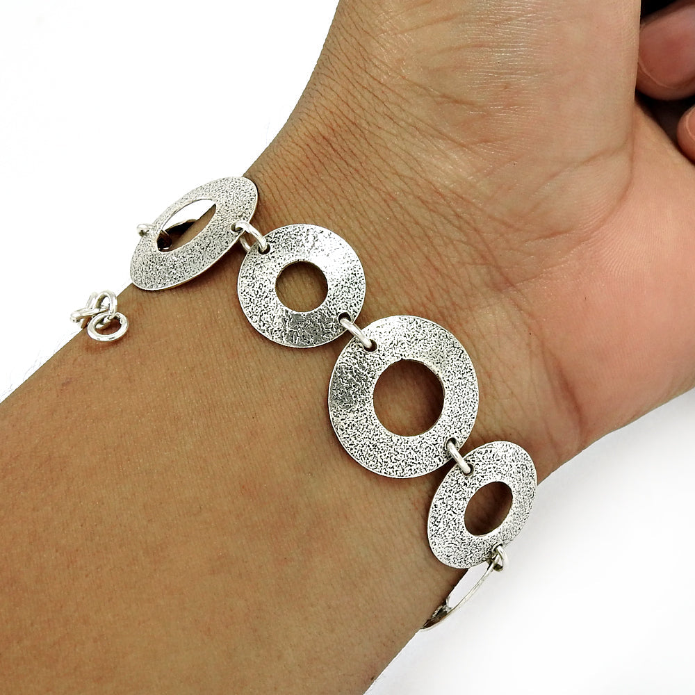 Modern Solid 925 Sterling Silver Handmade Bracelet