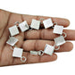Solid Sterling Silver Square Link Bracelet