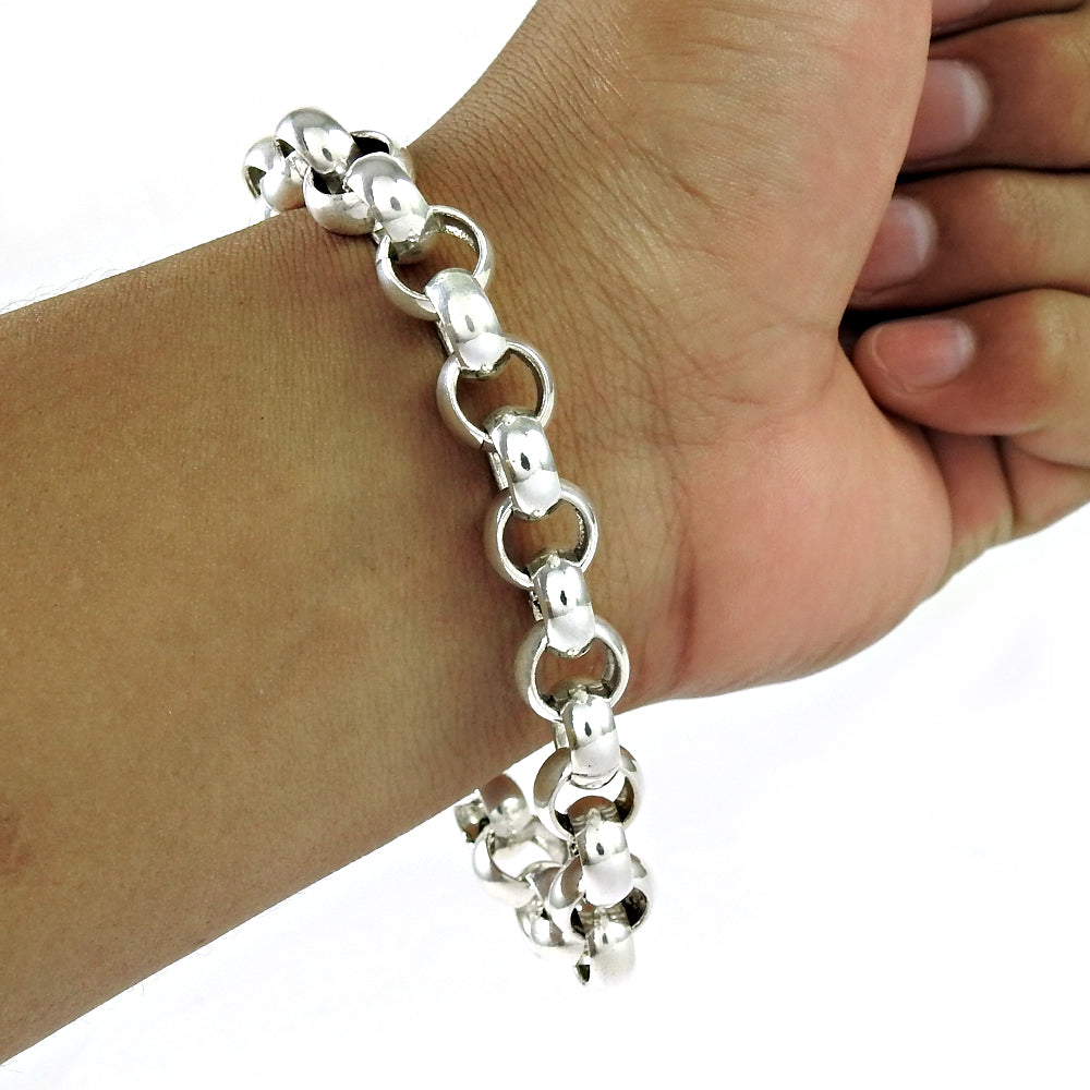 Solid 925 Sterling Silver Rolo Chain Bracelet