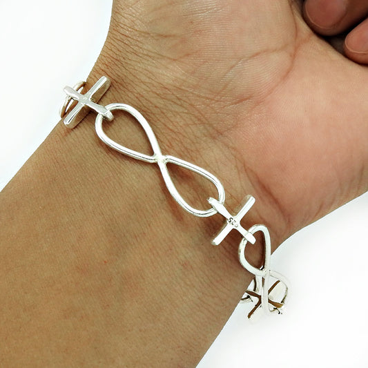 Solid 925 Sterling Silver Infinity Bracelet