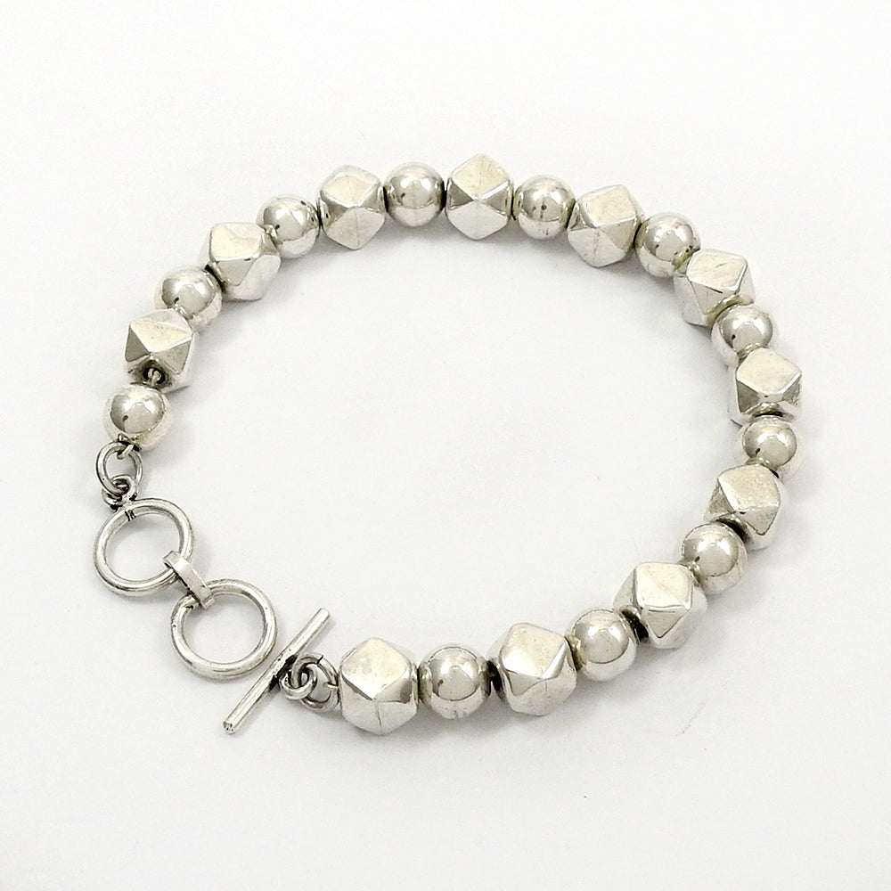 Solid 925 Sterling Silver Beads Bracelet for Women Girls