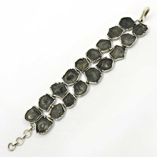 Oxidized 925 Sterling Silver Wide Handmade Bracelet