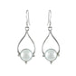 Round Pearl 925 Solid Silver Dangle June Engagement Vintage Earrings