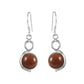 925 Solid Silver Natural Jasper Vintage Anniversary Dangle Drop Bezel Earrings