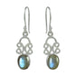 Natural Labradorite Gemstone 925 Silver Drop Dangle Ethnic Earrings For Girls N2