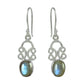 Natural Labradorite Gemstone 925 Silver Drop Dangle Ethnic Earrings For Girls N2