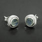 Natural Rainbow Moonstone Gemstone Stud Tribal Earrings 925 Sterling Silver Jewelry Q3