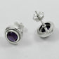 Woman Gift 925 Silver Natural Amethyst Gemstone Stud Boho Earrings A61