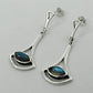 Natural Labradorite Gemstone Drop Dangle Bohemian Blue Earrings 925 Silver T63