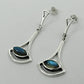 Natural Labradorite Gemstone Drop Dangle Bohemian Blue Earrings 925 Silver T63