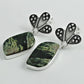 925 Silver Jasper Gemstone Butterfly Engagement Dangle Drop Vintage New Earrings