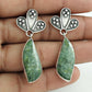 Natural Agate Gemstone 925 Silver Drop Dangle Vintage Earrings For Women G3