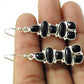 Wedding Gift For Her 925 Silver Natural Black Onyx Drop Dangle Inukshuk Earrings R63