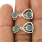 Natural Chalcedony Gemstone Dangle Ethnic Earrings 925 Silver For Women F3