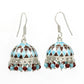 Natural Garnet Gemstone Drop Dangle Enamel Jhumki Earrings 925 Silver U3
