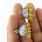 Natural Citrine Gemstone 925 Sterling Silver Dangle Jhumki Earrings For Women S3