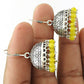 Gift For Woman Girl Natural Yellow Onyx Drop Dangle Jhumki Earrings 925 Silver D45
