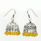 Woman Gift Natural Citrine Drop Dangle Jhumki Earrings 925 Silver X3