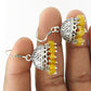 Natural Citrine Gemstone 925 Silver Drop Dangle Jhumki Earrings For Girls S45