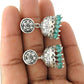 Natural Topaz Gemstone Drop Dangle Jhumki Earrings 925 Sterling Silver D8