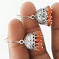 Natural Carnelian Gemstone Jhumki Earrings 925 Silver Wholesale Jewelry B9