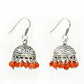 Natural Carnelian Gemstone Jhumki Earrings 925 Silver Wholesale Jewelry B9