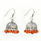 Natural Carnelian Gemstone Jhumki Earrings 925 Silver Wholesale Jewelry B9