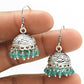 Natural Topaz Gemstone Drop Dangle Jhumki Earrings 925 Silver For Girls B90