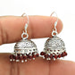 Gift For Her 925 Silver Natural Garnet Gemstone Dangle Jhumki Earrings Q4