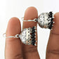 Gift For Her Natural Black Onyx Dangle Jhumki Earrings 925 Sterling Silver R4