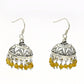 Natural Citrine Gemstone 925 Silver Drop Dangle Jhumki Earrings For Women K4