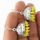 Woman Gift 925 Sterling Silver Natural Yellow Onyx Drop Dangle Jhumki Earrings N4