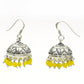 Woman Gift 925 Sterling Silver Natural Yellow Onyx Drop Dangle Jhumki Earrings N4
