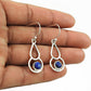 Natural Lapis Lazuli Gemstone Drop Dangle Tribal Blue Earrings 925 Silver G55