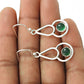 Natural Green Onyx Drop Dangle Vintage Earrings 925 Silver For Women J55
