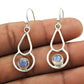 Natural Rainbow Moonstone Gemstone Drop Dangle Boho Earrings 925 Silver X54