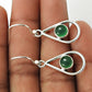 Woman Gift Natural Green Onyx Drop Dangle Vintage Earrings 925 Silver Y4